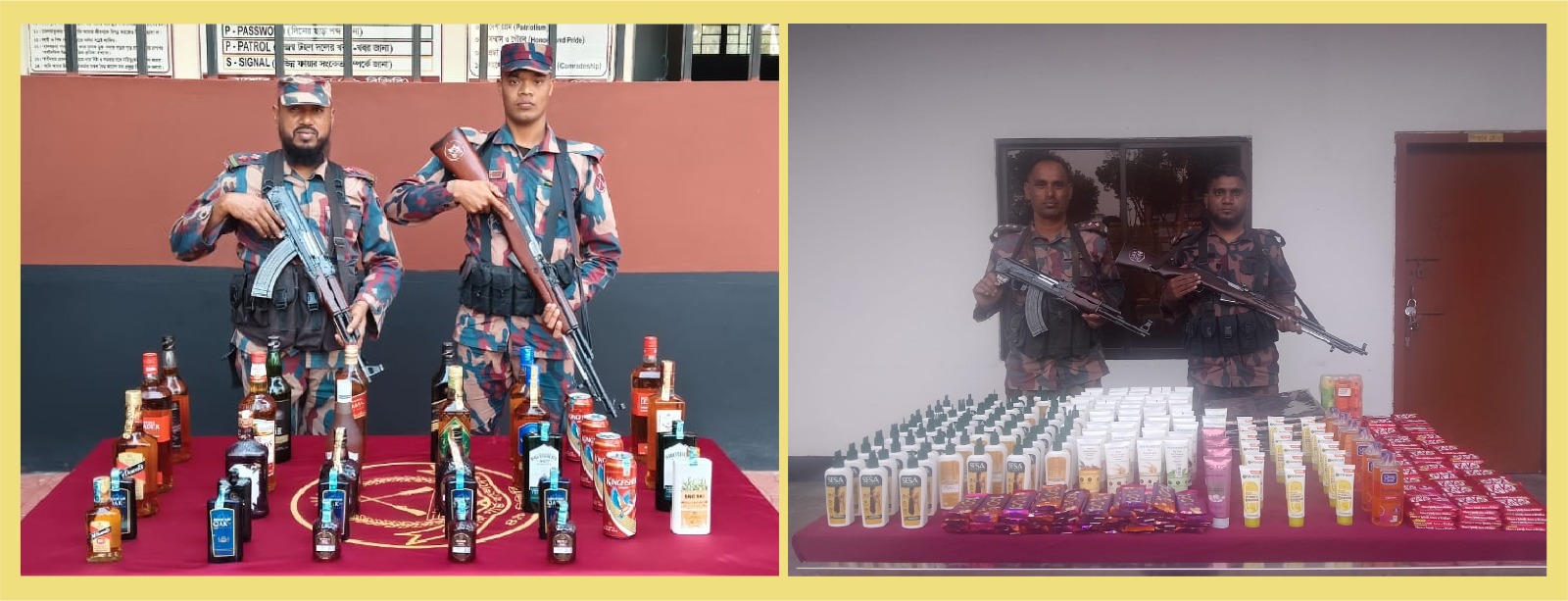 যশোর ব্যাটালিয়ন ৪৯ বিজিবির অভিযানে ভারতীয় পণ্য আটক।