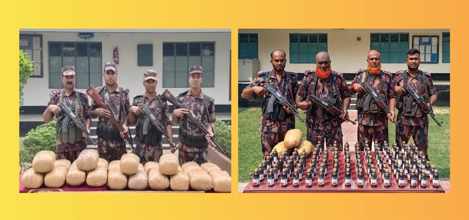 যশোর ব্যাটালিয়ন ৪৯ বিজিবির অভিযানে ধান্যখোলা সীমান্ত থেকে বিপুল পরিমাণ ভারতীয় গাঁজা আটক।