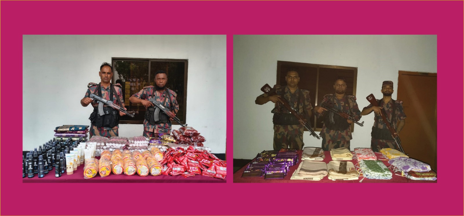 যশোর সীমান্তে বিজিবির হাতে বিপুল পরিমাণ ভারতীয় পণ্য আটক।