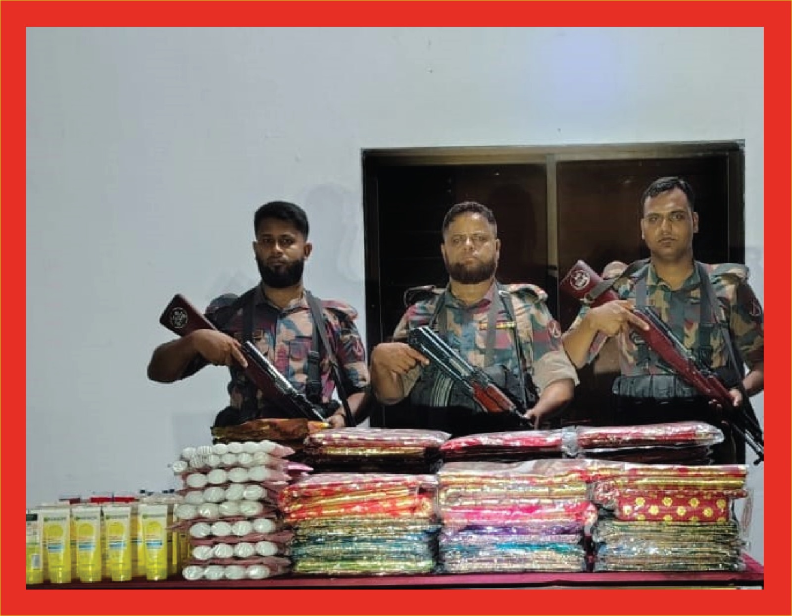 যশোর ব্যাটালিয়ন ৪৯ বিজিবির অভিযানে এগারো লক্ষ একুশ হাজার টাকার ভারতীয় পণ্য আটক।
