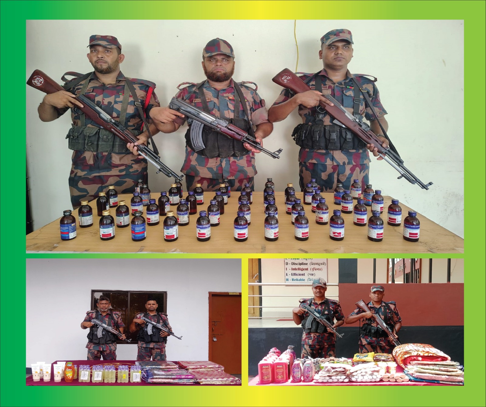 যশোর ব্যাটালিয়ন ৪৯ বিজিবির অভিযানে সীমান্ত থেকে ভারতীয় বিভিন্ন পন্য আটক।