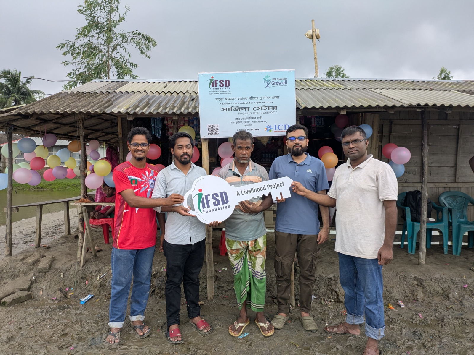 সুন্দরবনে বাঘের আক্রমণে ক্ষতিগ্রস্ত তিনটি পরিবারের পুনর্বাসন টেকসই জীবিকার লক্ষ্যে দোকান প্রদান