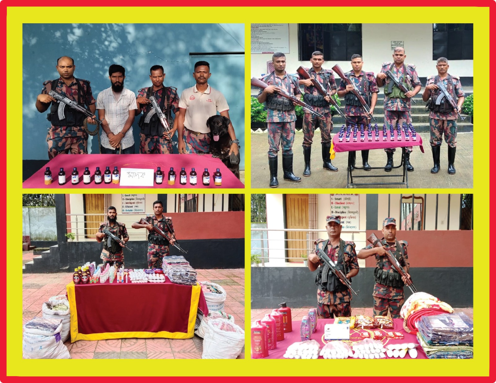 যশোর সীমান্তে বিজিবির অভিযানে মাদক ও চোরাচালানি মালামালসহ আটক ১।