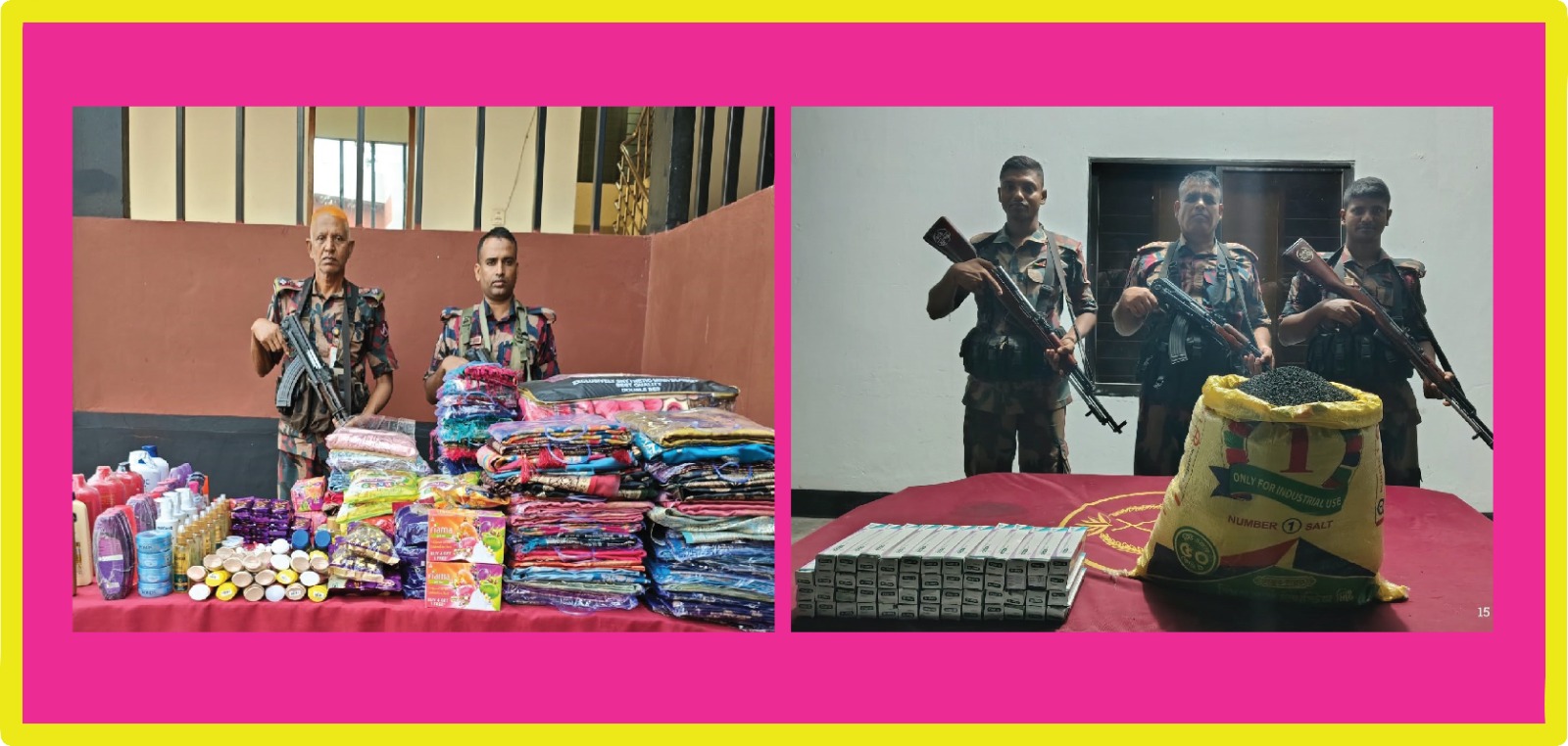 যশোর ব্যাটালিয়ন ৪৯ বিজিবির অভিযানে ভারতীয় শাড়ী সহ বিভিন্ন পন্য আটক।
