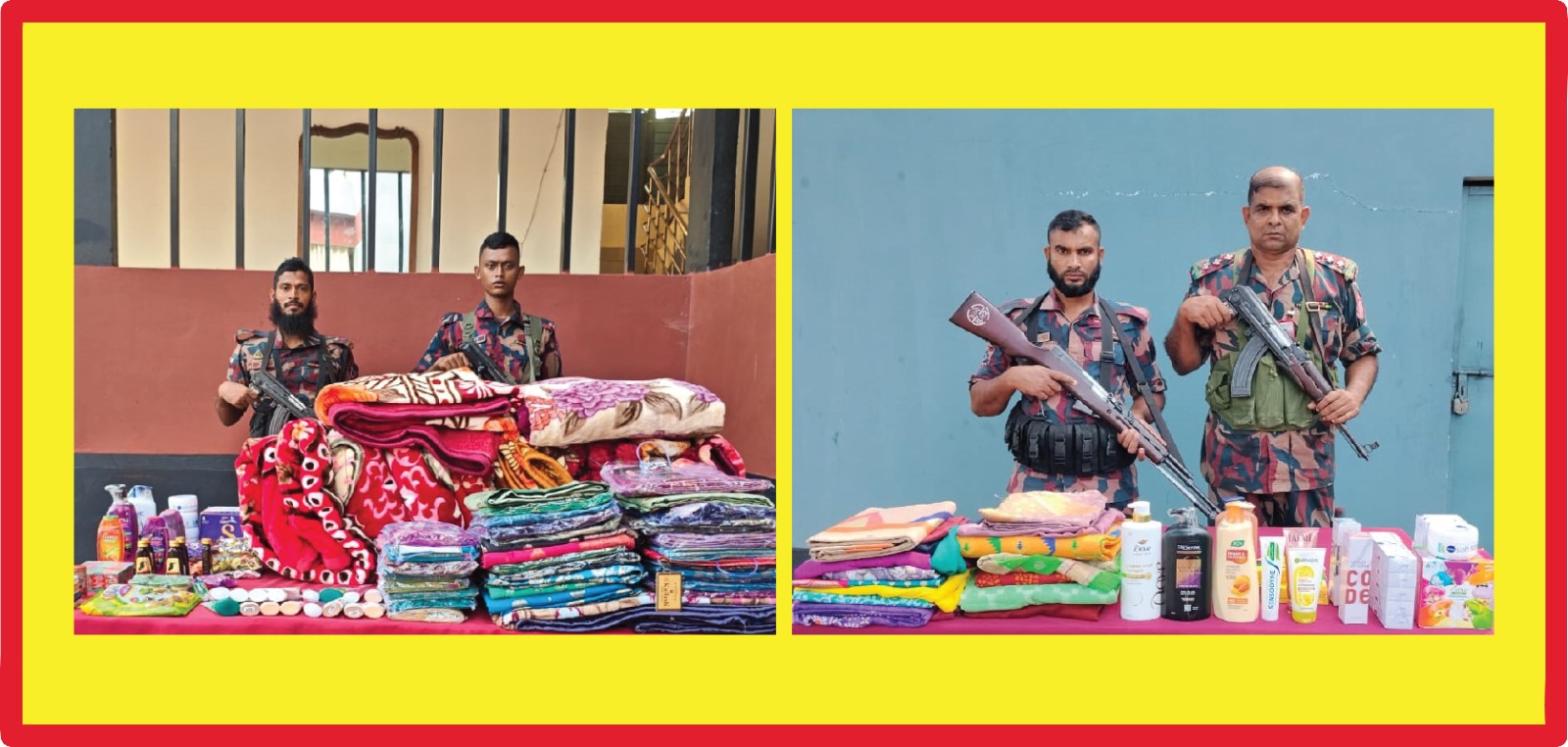 যশোর ব্যাটালিয়ন ৪৯ বিজিবির অভিযানে ভারতীয় বিভিন্ন পন্য আটক।